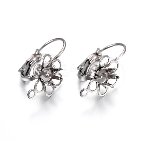 Tarnish Resistant 304 Stainless Steel Leverback Earring Findings X-STAS-P223-24P-1