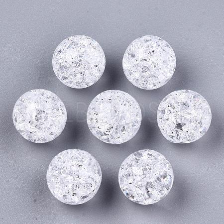 Transparent Crackle Acrylic Round Beads Strands CCG-R002-12mm-01-1