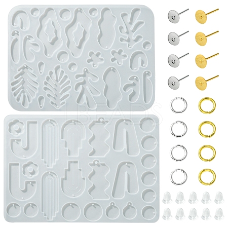 2Pcs 2 StyleLeaf & Tree Pendant Silicone Molds DIY-FS0005-05-1