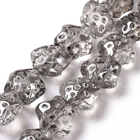 Transparent Electroplate Glass Beads Strands GLAA-C025-01A-1