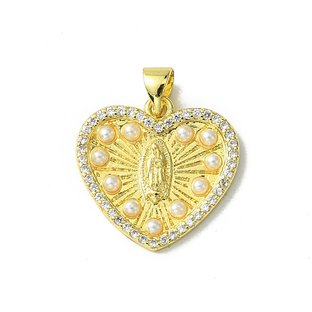 Real 18K Gold Plated Brass Micro Pave Clear Cubic Zirconia Pendants KK-H472-35A-G-1