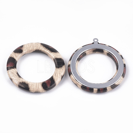 Imitation Leather Pendants WOVE-S118-08F-1