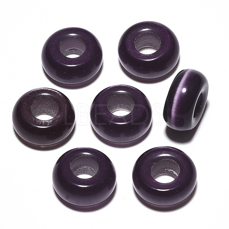 Cat Eye European Beads G-S359-071J-1