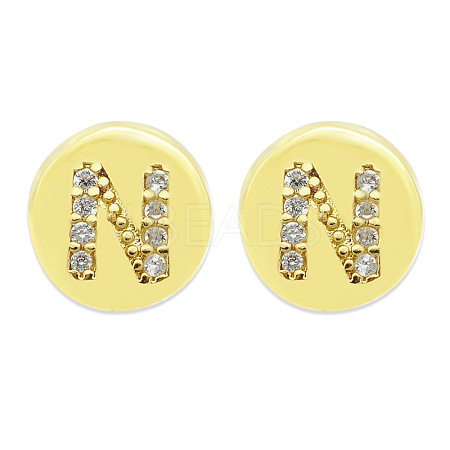 Brass Micro Pave Clear Cubic Zirconia Beads KK-T030-LA843-NX3-1