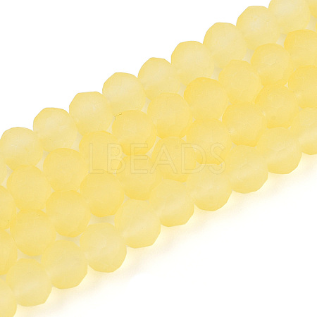 Baking Paint Frosted Glass Beads Strands FGLA-N003-6mm-08-1