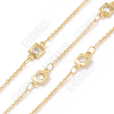 Clear Cubic Zirconia Square Link Chains CHC-SZ0001-56-1