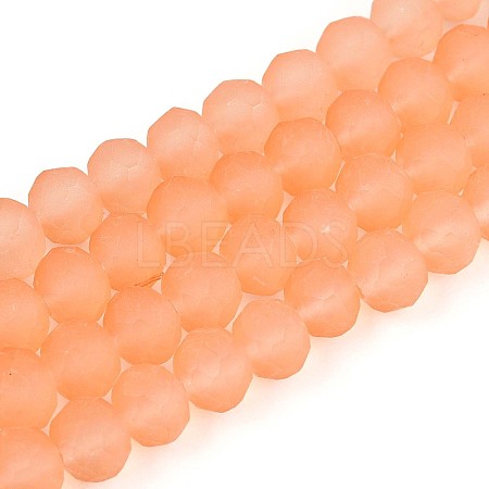 Baking Paint Frosted Glass Beads Strands FGLA-N003-6mm-06-1