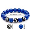Blue Natural Mashan Jade Round Beaded Stretch Bracelet BJEW-SW00077-03-7