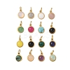 Natural & Synthetic Mixed Gemstone Half Round Charms with Jump Ring STAS-A097-05G-1