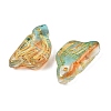 Electroplate and Golden Metal Enlaced Glass Beads EGLA-T029-03D-2