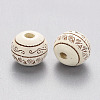 Painted Natural Wood Beads X-WOOD-N006-02A-04-2