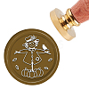 Brass Wax Seal Stamp with Handle AJEW-WH0184-0392-1