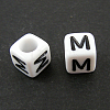 Letter Acrylic European Large Hole Beads OPDL-R050-10mm-M-1