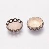 Brass Lace Edge Bezel Cups KK-C1764-4-AB-1