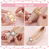 4Pcs 2 Colors Manganese Steel Rhinestone Shoe Decoration AJEW-FG0004-19-4