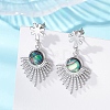Paua Shell Dangle Stud Earrings EJEW-JE06963-02-1