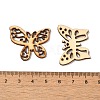 50Pcs Hollow Unfinished Wood Butterfly Shaped Cutouts Ornament WOCR-PW0003-07-3