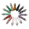 15Pcs 15 Style Natural & Synthetic Gemstone Pointed Pendants G-LS0001-75-2