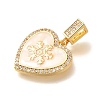 Brass Micro Pave Clear Cubic Zirconia Pendents KK-R212-12G-05-2