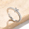 S925 Sterling Silver Adjustable Letter Rings for Women RJEW-M068-01P-Y-1