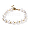 Plastic Pearl Round Beaded Bracelet BJEW-F463-02G-1