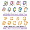 Unicraftale 18Pcs 18 Styles Titanium & 201 Stainless Steel Plain Band Finger Rings for Women RJEW-UN0002-85-3