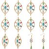 HOBBIESAY 10Pcs Brass Colorful Cubic Zirconia Connector Charms FIND-HY0001-23-1