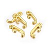 Golden Plated Alloy Letter Pendants LS-PALLOY-P097-01-J-2