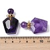 Natural Amethyst Openable Perfume Bottle Pendants G-I381-02G-01-3