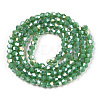 Opaque Solid Color Electroplate Glass Beads Strands EGLA-A039-P2mm-B08-3