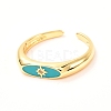 Horse Eye Golden Enamel Rings for Women KK-G404-16-2