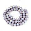 Frosted Opaque Glass Beads Strands GLAA-T032-P8mm-MBB07-2