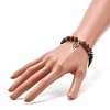 Reiki Natural Ruby & Wenge Wood Beads Stretch Bracelet BJEW-JB06896-03-3