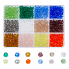 DICOSMETIC 1800Pcs 12 Colors Transparent Glass Beads Strands EGLA-DC0001-02-1