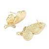 Brass Micro Pave Clear Cubic Zirconia Stud Earring Findings LS-KK-Z106-02G-06-2