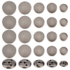 Olycraft 50Pcs 5 Styles 3-Hole Brass Buttons BUTT-OC0001-47B-1