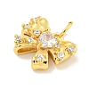 Rack Plating Brass Micro Pave Clear Cubic Zirconia Pendants KK-B093-01E-G-2