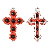 Natural Black Onyx(Dyed & Heated) & Glass Seed Beaded Pendants PALLOY-MZ01404-01-1