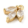 Brass with Clear Cubic Zirconia Charms KK-G478-02E-KCG-2