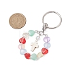 Glass & Synthetic Turquoise & Synthetic Moonstone Keychain KEYC-JKC01031-3