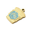 304 Stainless Steel Enamel Pendants STAS-I336-01G-02-2