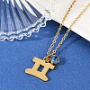 304 Stainless Steel Glass Drill Birth Stone Constellation Pendant Necklaces LS-STAS-D305-08G-C-4