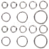 16Pcs 8 Styles Alloy Spring Gate Rings FIND-PH0007-80P-1