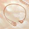 Brass Micro Pave Clear Cubic Zirconia Flame Pendant Adjustable Slider Necklaces KK-CBA4547-10RG-1