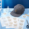 Paw Print Hotfix Glass Rhinestone DIY-WH0453-71B-02-4