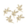 Brass Micro Pave Cubic Zirconia Pendants KK-E068-VB147-4