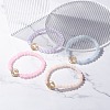 Natural Malaysia Jade(Dyed) Round Beads Stretch Bracelet BJEW-JB07223-3