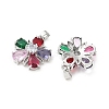 Brass Micro Pave Cubic Zirconia Pendants KK-S532-10P-B-2