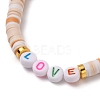 Polymer Clay Heishi Beads Stretch Bracelets BJEW-JB05711-04-3