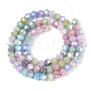Ombre Effect Dyed Glass Beads Strands GLAA-T025-4mm-09K-2
